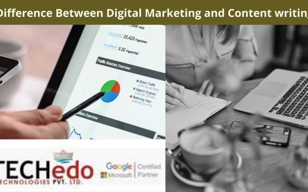Difference between digital marketing and content writing.