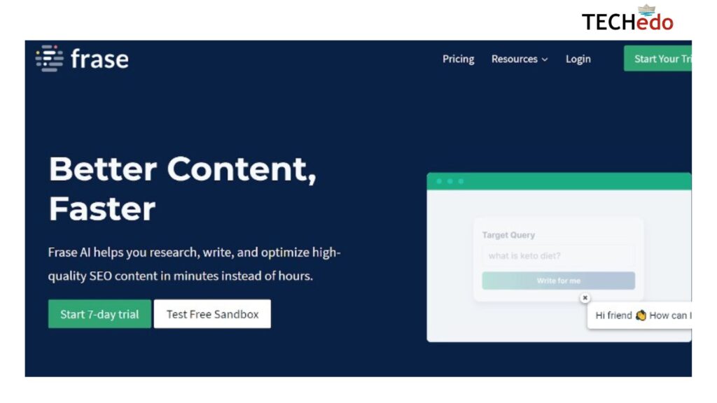Frase, content writing tool to improve writing